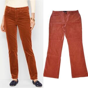 Talbots 2013 Heritage Stretch Straight Leg Corduroy Pants Rust SZ 12 Petite